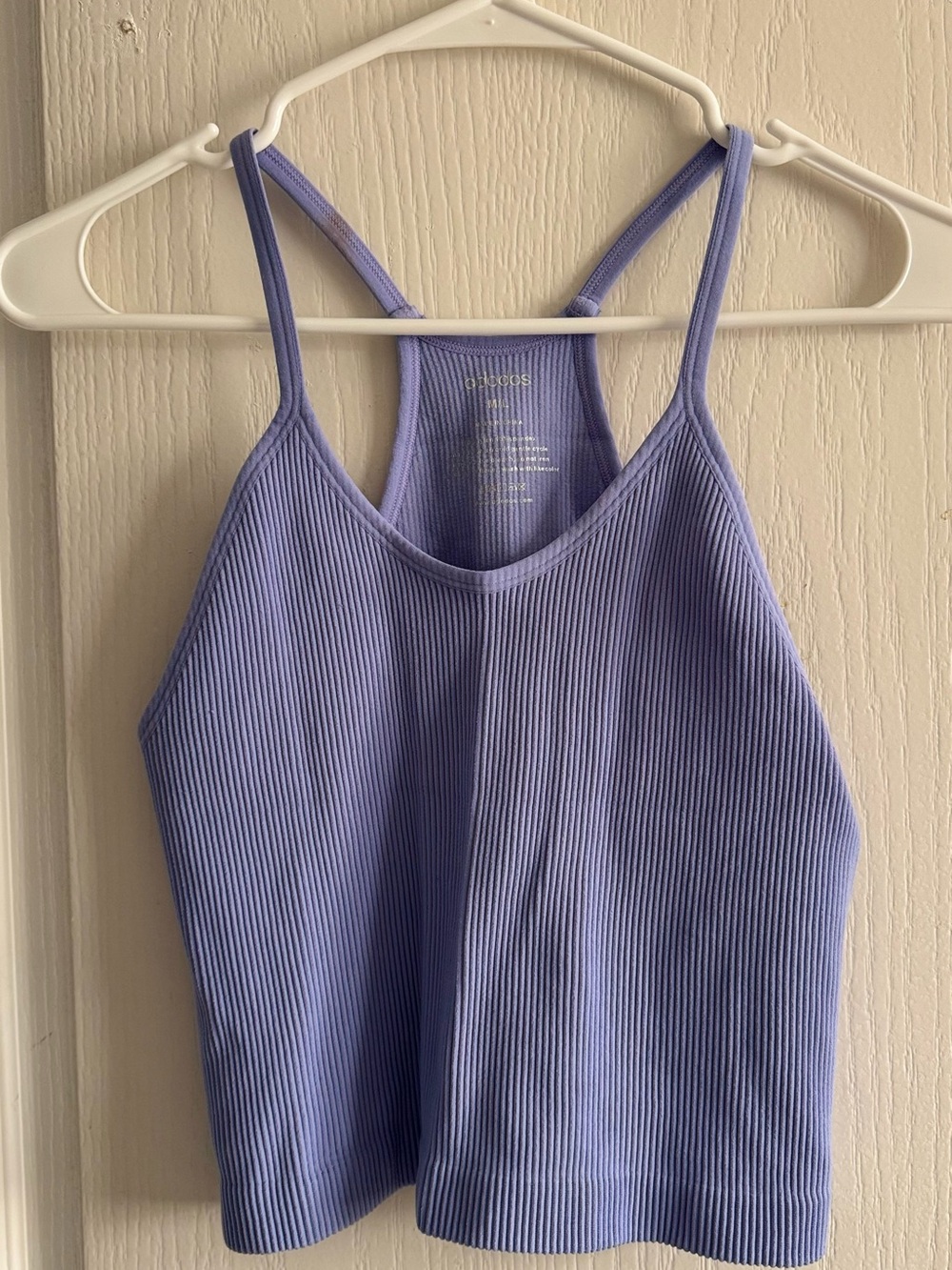 Ribbed Lavender Cropped Camisole with Racerback